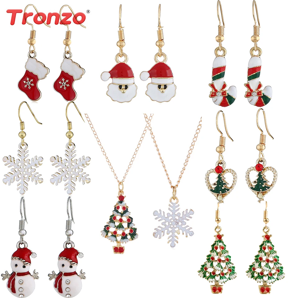 Серьги подвески Tronzo Рождественский Санта Клаус 2 шт./компл. прекрасный снеговик
