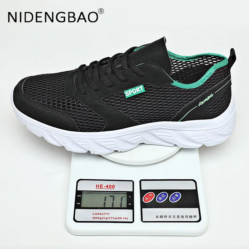 Summer Men Sneakers Mesh Breathable Lightweight Lace Up Loafers Walking Running Casual Sports Shoes Tenis Masculino Size 39-46