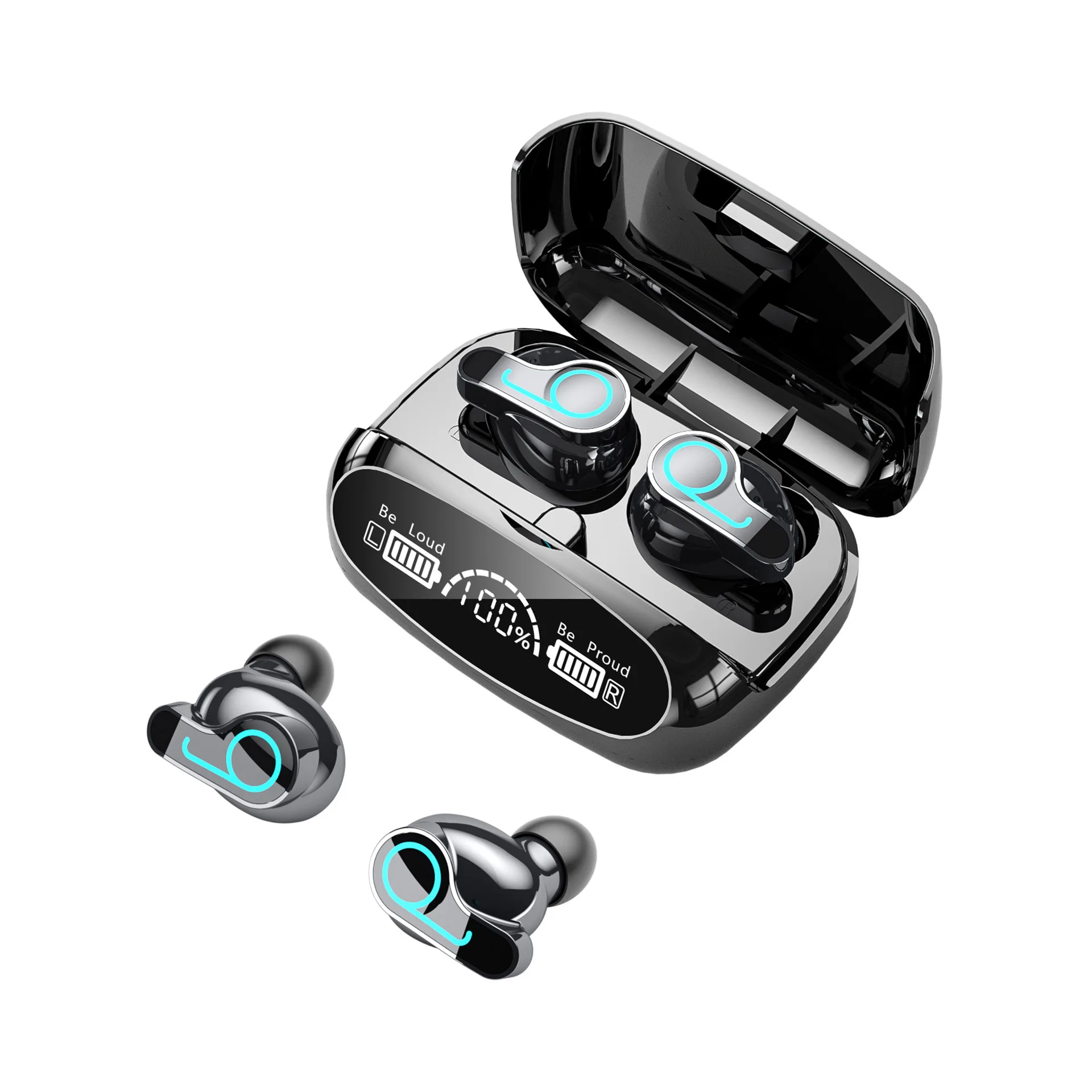 Enlarge FOR Bluetooth Wireless Headset, Ear Plugs Mini Sports Mobile PC Material Waterproof Fingerprint LED Bluetooth 5.1 Lasting Life