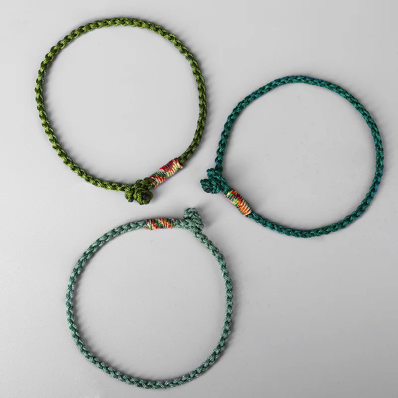 Meetvii ручной работы Lucky Green браслеты и для женщин мужчин Тибетские буддийские