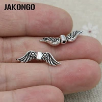 40pcs antique silver plated angel wings loose beads spacer beads for jewelry making accessories diy handmade craft 23x7mm