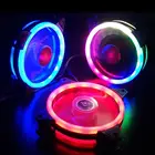 12 см двойной RGB свет круглый бесшумный вентилятор охлаждения кулер радиатор для корпуса компьютера