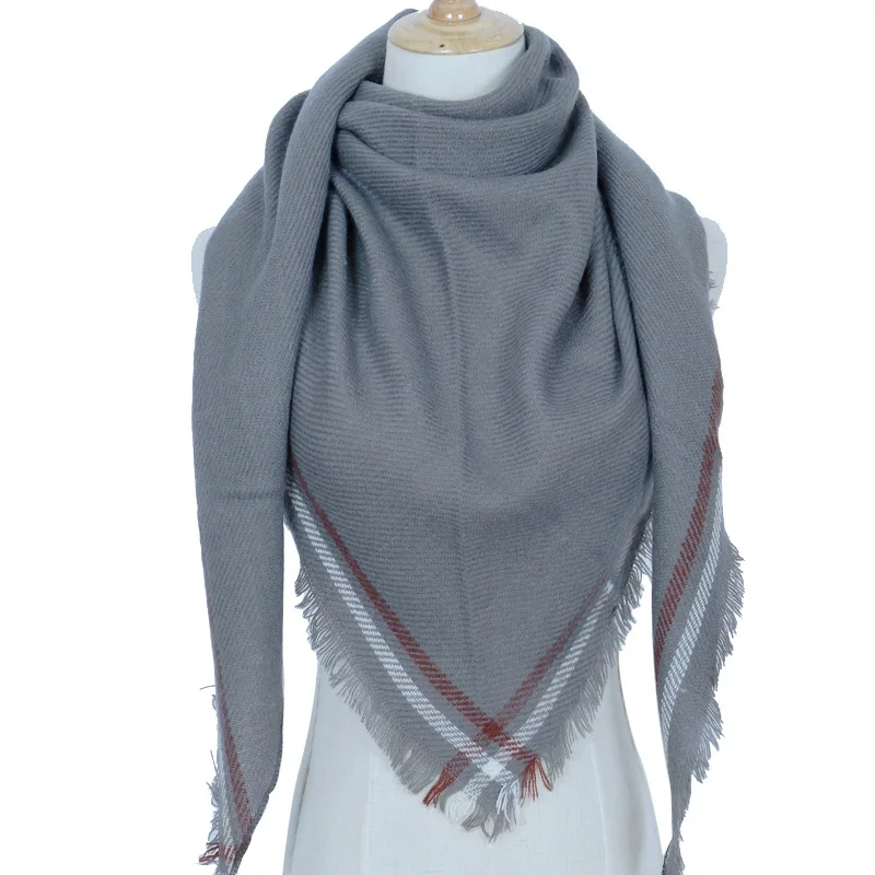 Простые повседневные полосатые женские шарфы 2019 теплые кашемировые осень зима