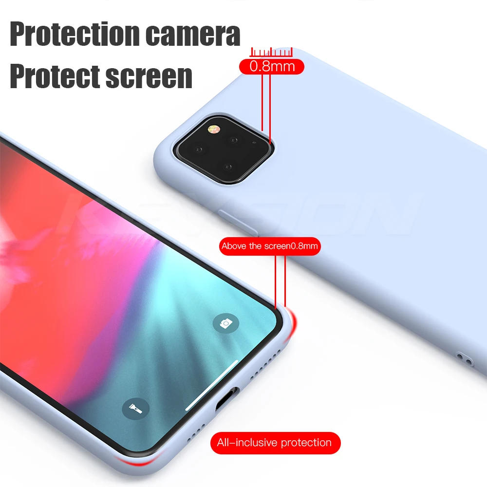 Чехол KEYSION из жидкого силикона для iPhone 11 Pro Max Мягкий противоударный чехол ТПУ с