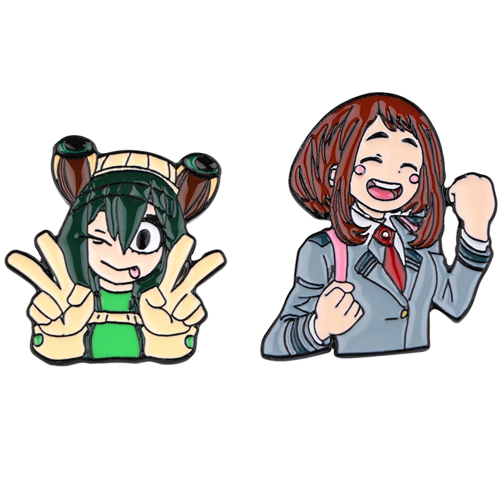 

K3077 Anime Frog Girl Cosplay Metal Enamel Pins and Brooches Men Lapel Pin Badges Kids Gifts Anime Accessories