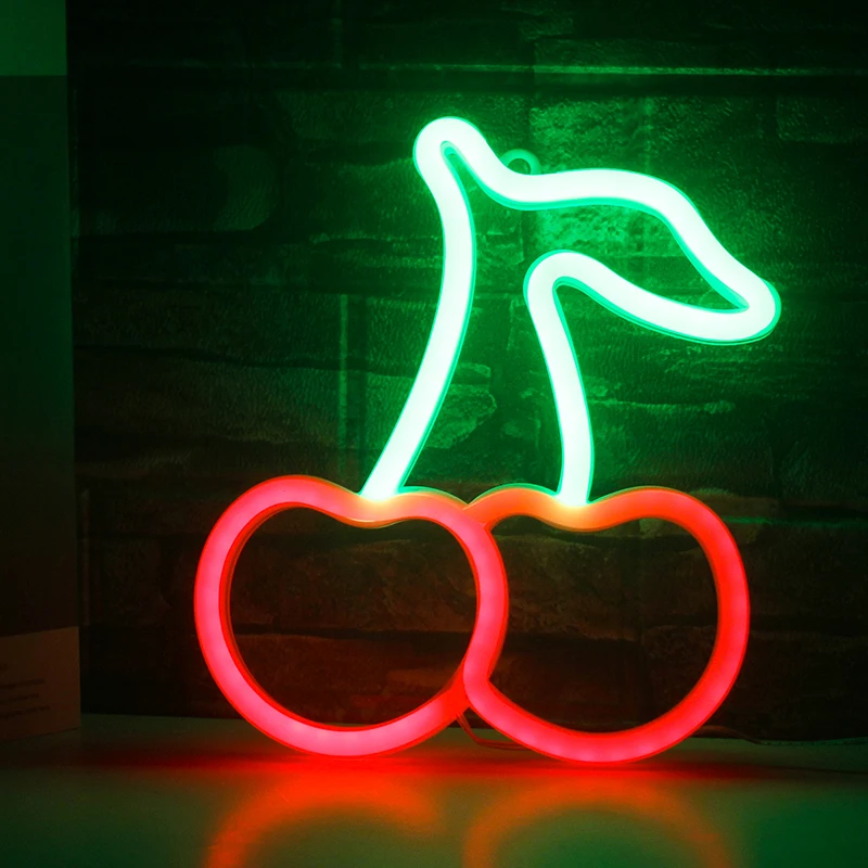 

Wanxing неоновая вывеска вишня, светодиодный неоновый светильник, настенный светильник, водонепроницаемый неоновый светильник, настенный художественный знак, неоновый светильник с фруктами для декора детской комнаты