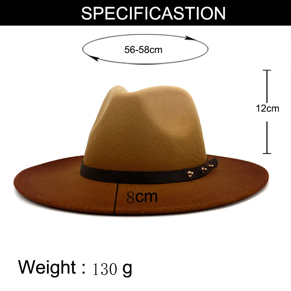 FS/модная шляпа с широкими полями для церкви Дерби Панама градиентный цвет