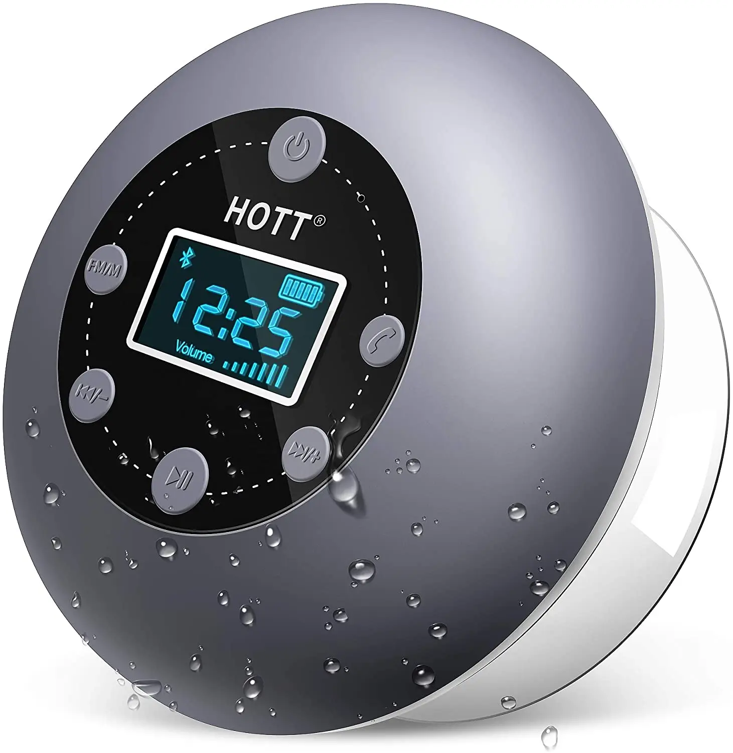 구매 샤워 라디오 블루투스 스피커 방수 휴대용 욕실 샤워 스피커 마이크, FM, LCD 디스플레이