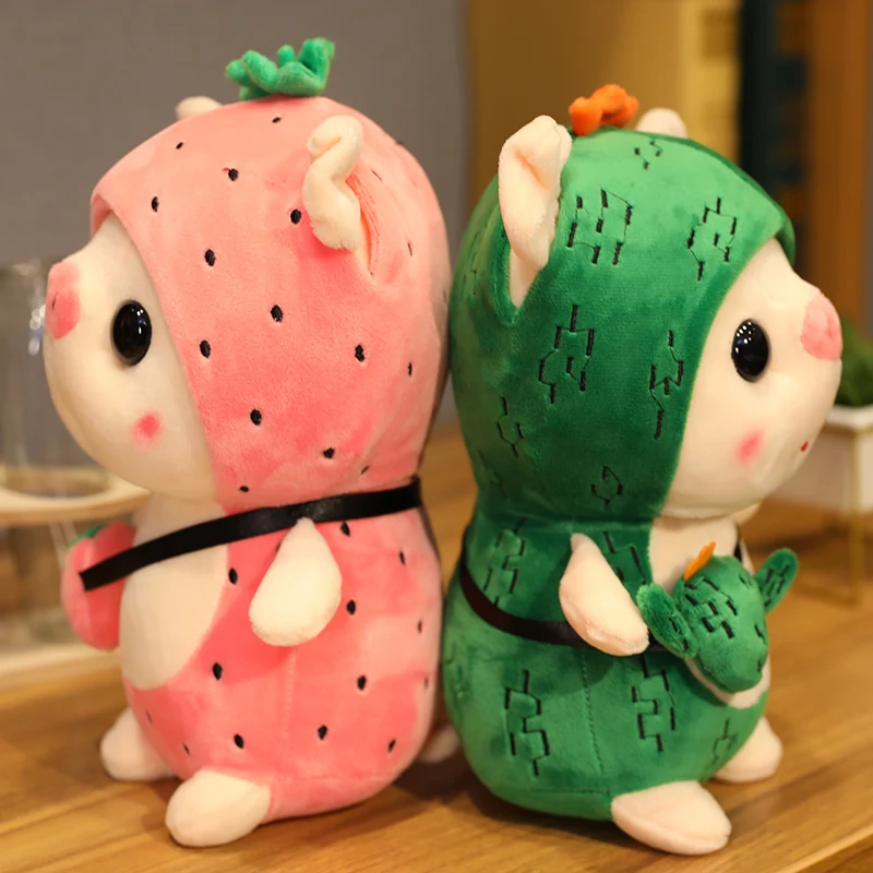 Милая игрушка-свинья превращающаяся в динозавра единорог кролик фрукты