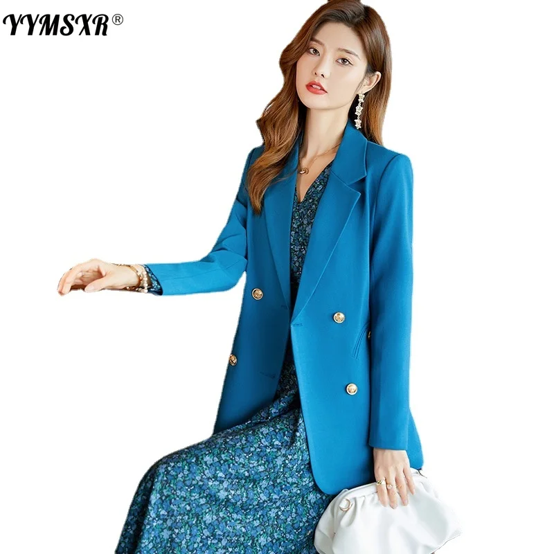 Women's Suit Large Size S-4XL Slim High-quality Long-sleeved Office Jacket Business Wear Pure Color Casual Blazer Female
