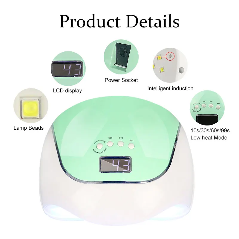 Сушилка для ногтей 36LED гель-лака с умным автоматическим датчиком 10s/30s/60s/99s