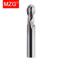 mzg 2 flute cutting hrc55 2mm 3mm 4mm aluminium copper machining cnc tungsten steel sprial bit milling cutter ball nose end mill