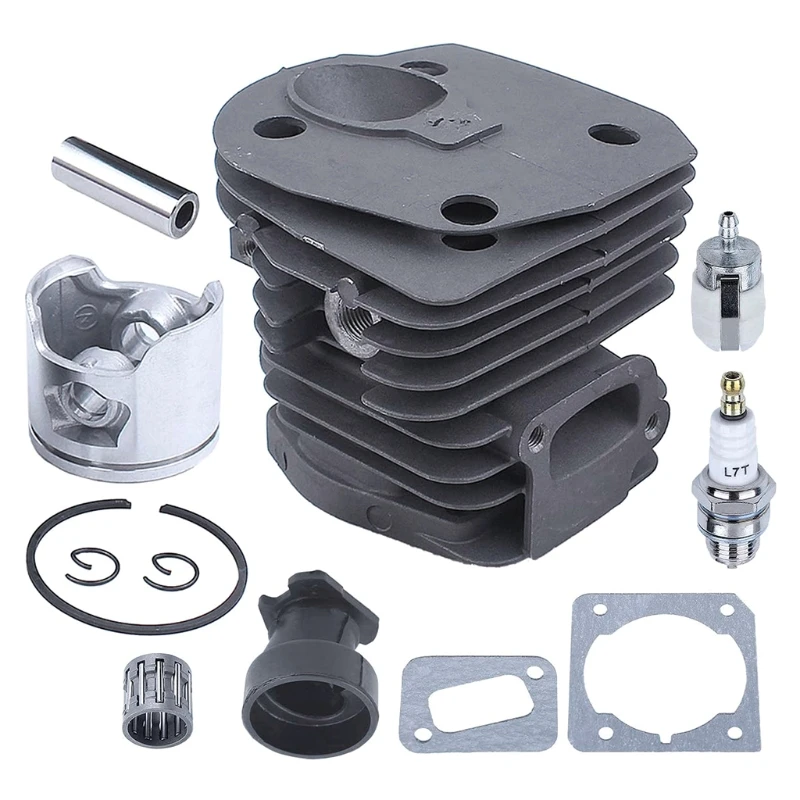 

44MM Nikasil Plated Chainsaw Cylinder Piston Gasket Replacement Parts Kit for Husqvarnas 350 351 353 346XP with Intake Manifold