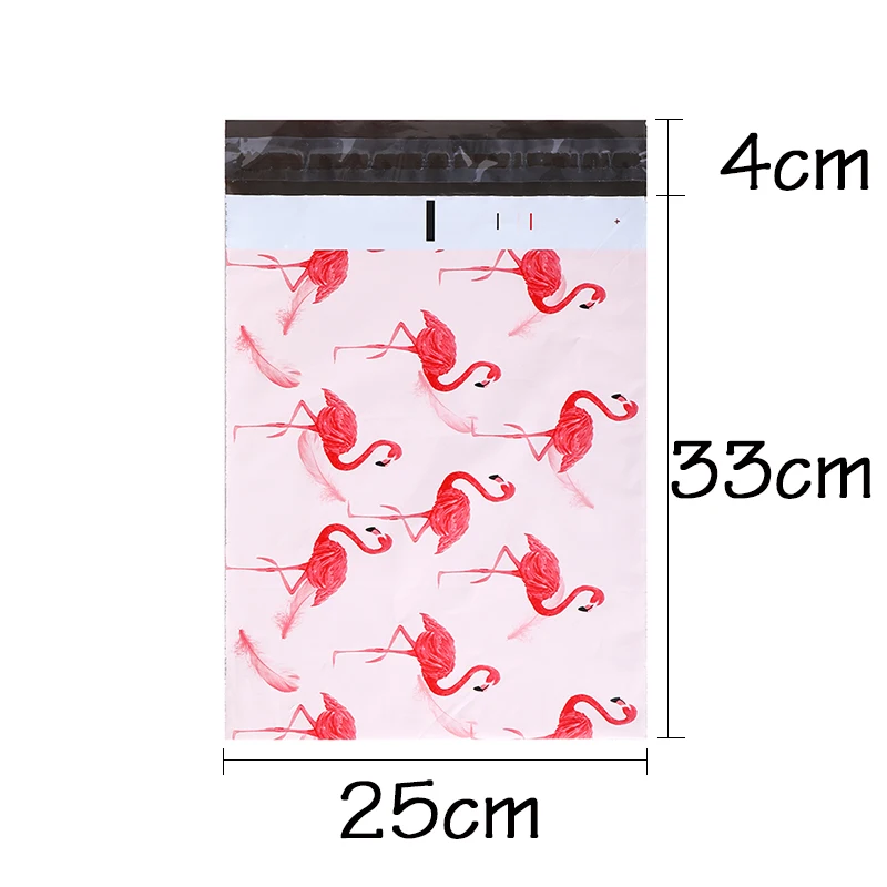 25x37cm Flamingo Фламинго Поли Мейлер клейкие Конверты Сумки Курьер Подарочный пакет пластиковые почтовые коробки для игрушек упаковка печатные сумки индивидуальный логотип - Цвет: 25x37cm Flamingo