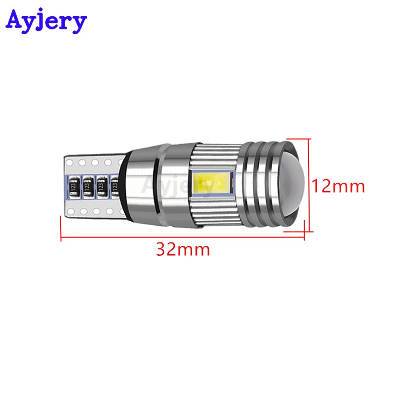AYJERY 100 шт. CANBUS T10 6 SMD 5630 объектив СВЕТОДИОДНЫЙ никаких ошибок выявлено не было 6smd 5730