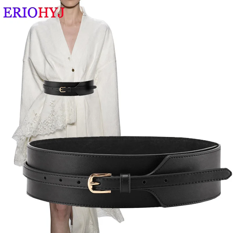 

Роскошный женский широкий пояс с винтажной пряжкой кожаный широкий Модный женский пояс с пряжкой