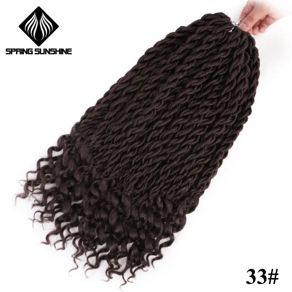 Весеннее солнечное богемное Омбре Faux locs вьющиеся плетеные пряди плетение волос оптом крючком синтетические накладные волосы - Цвет: #33