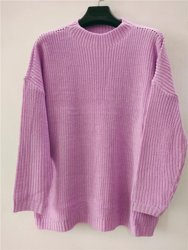 

2021 Long Sleeve O-Neck Knitted Womens Sweaters Pullover Autumn Winter Solid OverSized Fluffy Sweater Ladies Knitwear Jumpers