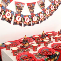 marvel party theme set kids spiderman disposable tableware paper plate pull flag insert row childrens birthday party supplies