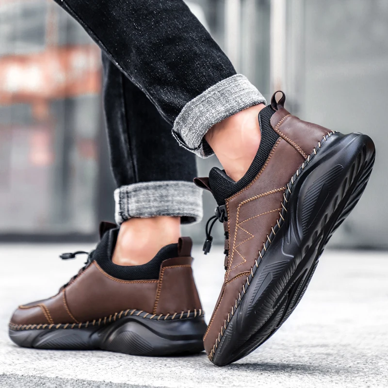 

Men's Leather Shoes Lazy Shoes Men's Casual Shoes Brand Comfortable Leather Shoes Fashionable Breathable Men's Shoes