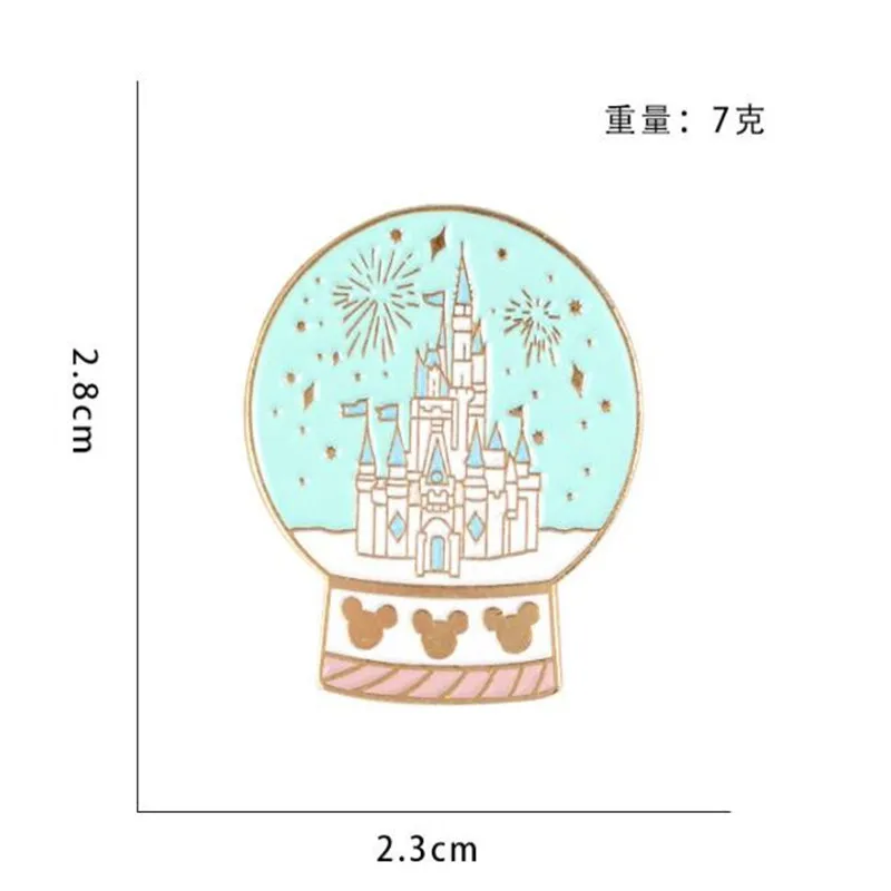 Новый хрустальный шар фантазия металлический значок Принцесса замок одежда