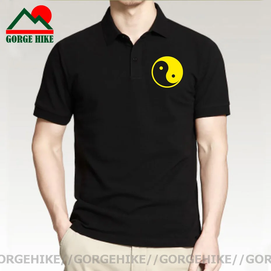 

GorgeHike Tai Chi Chuan Polo Shirt Men's Cotton Chinese Taiji Yin Yang Logo Polo Shirts men Short Sleeve Streetwear Polo Shirt