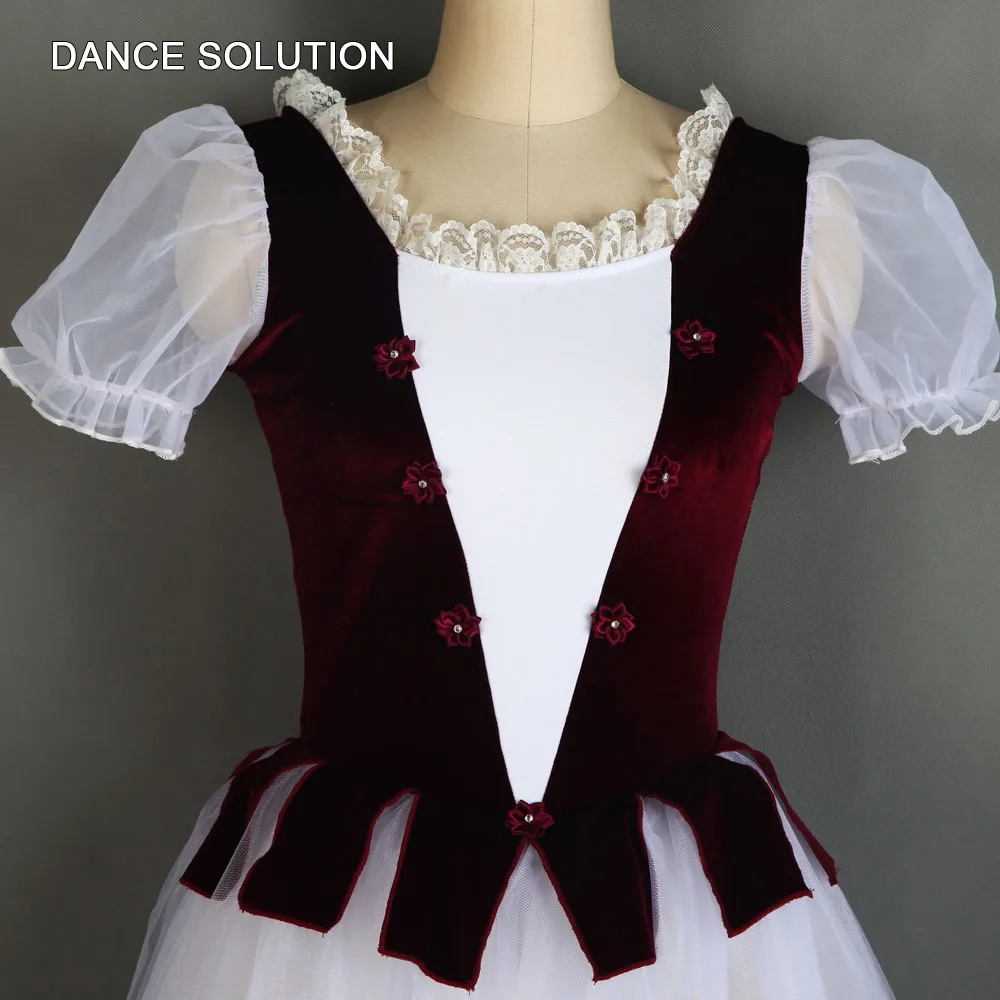 Бургундия Жизель танцевальный костюм пышные рукава балетное танцевальное