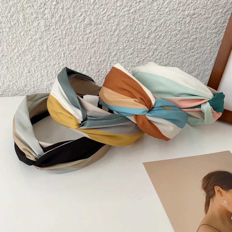 

Artistic Striped Headband All-Matching Graceful Wide Side Simplicity Headdress Korean Hair Band Hair Accessories Women's Fresh