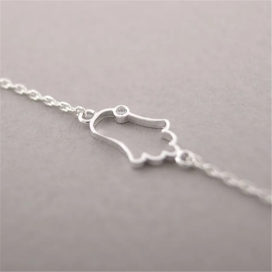 Классический симпатичный Хамса кулон ожерелье полый из Палм-рамка с Стразы для