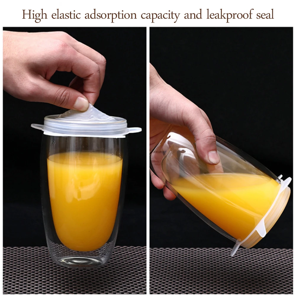 6 шт./партия силиконовая крышка для пищевых продуктов универсальные силиконовые