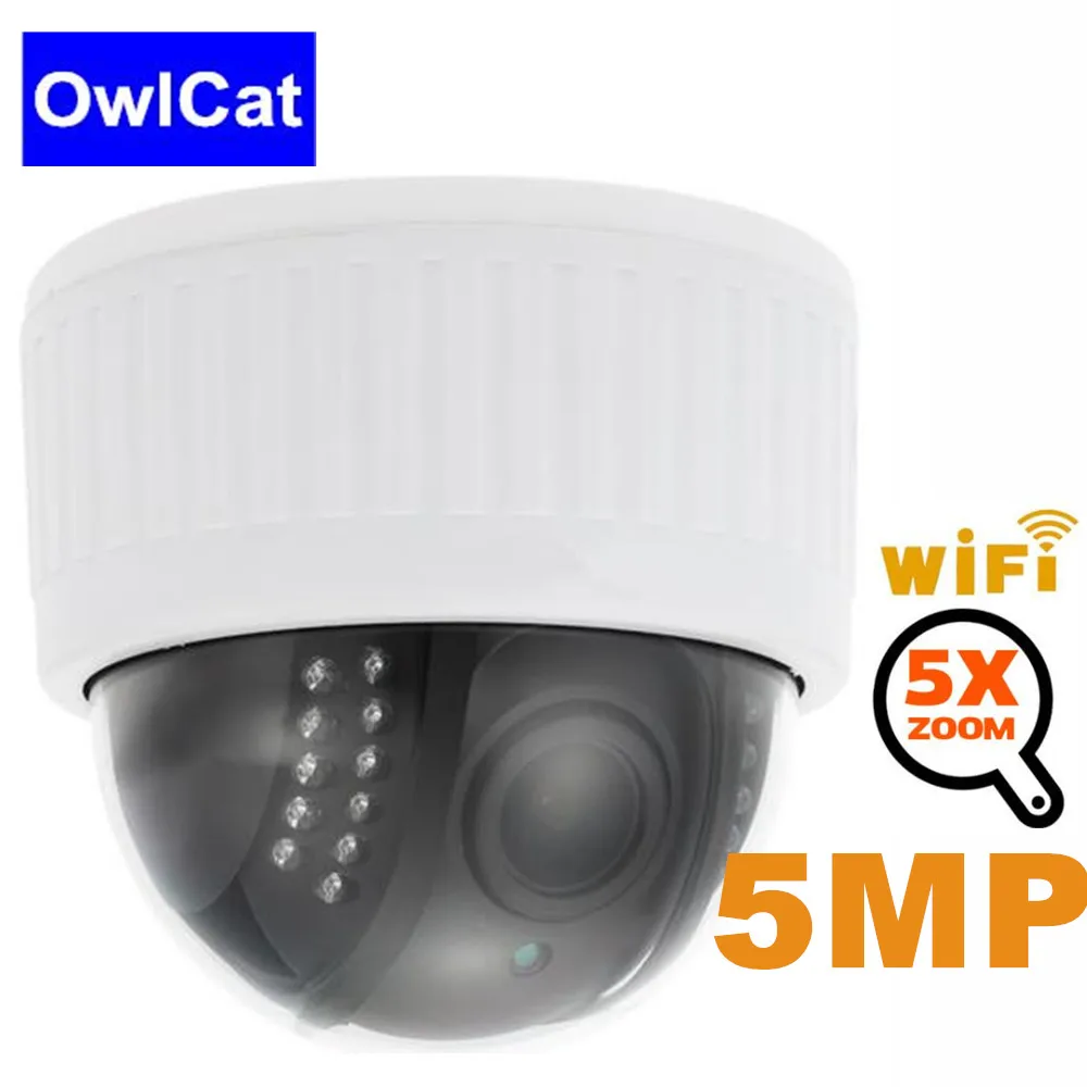 OwlCat HD 1080 P 2MP 5MP Беспроводная ip-камера PTZ 5X зум Аудио Микрофон sd-карта видеонаблюдения сетевая камера с wifi
