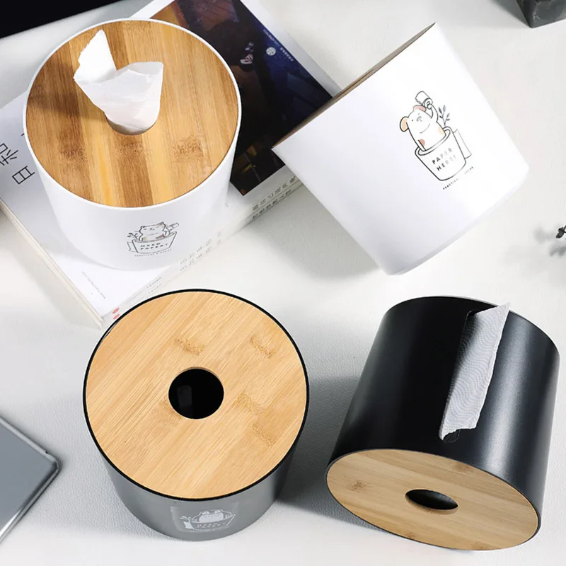 

Round Button Roll Paper Boxes Household Pumping Paper Box Toilet Roll Paper Boxes Tableware Accessories Creative Napkin Boxes