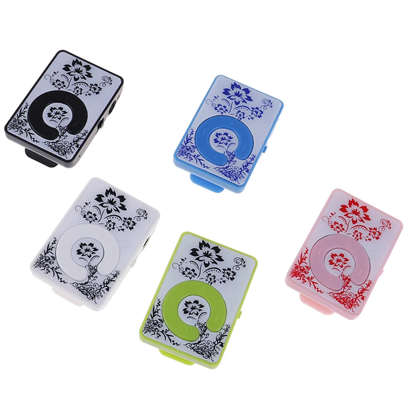 

Hot sale 1PC Portable Mini Clip Flower Pattern MP3 Player Music Media Support Micro TF Card