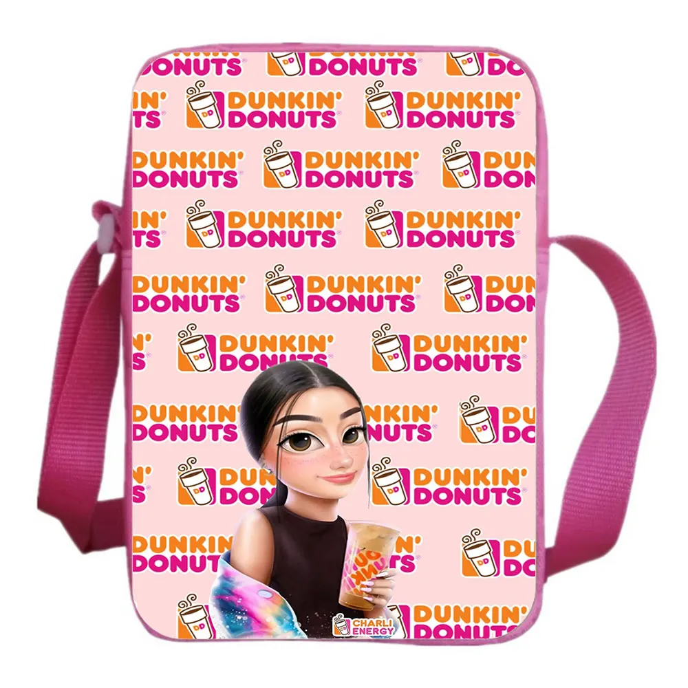 Charli Damelio Messenger Bag Drink Printing Mini Messenger Bag Unisex Casual Crossbody Shoulder Bags Students School Daily Gifts