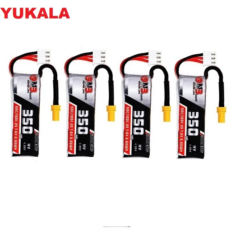 Литий-полимерный аккумулятор YUKALA 1-4 шт. 350 мАч 7 6 В 50C/100C HV с разъемом XT30 для BETAFPV Beta75X