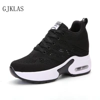 mesh platforms wedges for women sneakers casual light weight sport shoes women chunky sneakers black white red shoes woman comfy
