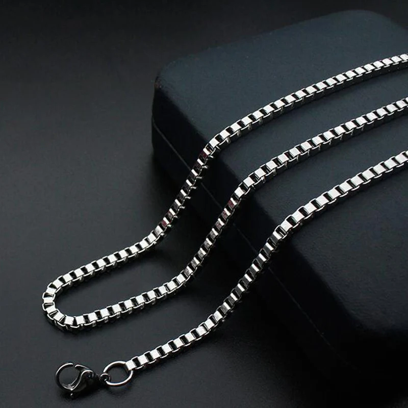 Ожерелье ELSEMODE для мужчин и женщин квадратная цепь из нержавеющей стали золотого