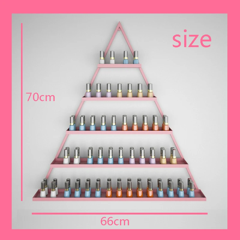 5in1 Pink Fashion Iron Nail Shelves Set Rack Display Polish Holder Wall Hanging Storage Cabinet for Shop /home | Дом и сад