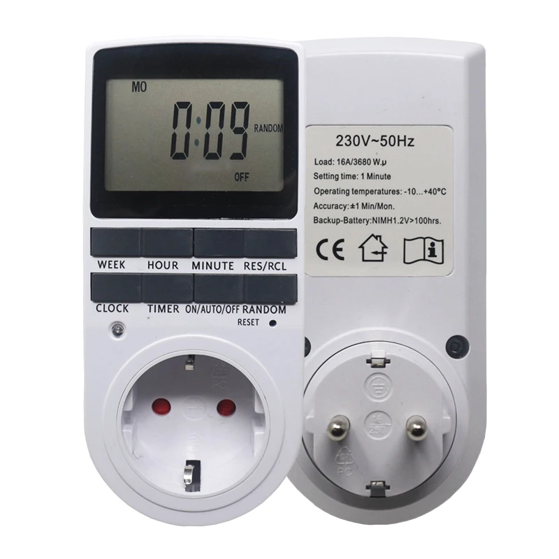 

Electronic Digital Timer Switch 24 Hour Cyclic EU UK AU US BR FR Plug Kitchen Timer Outlet Programmable Timing Socket 220V