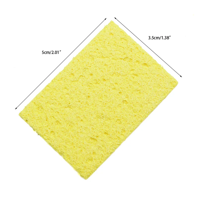 

5/10Pcsr For Enduring Electric Welding Soldering Iron Yellow Cleaning Sponge Cleane