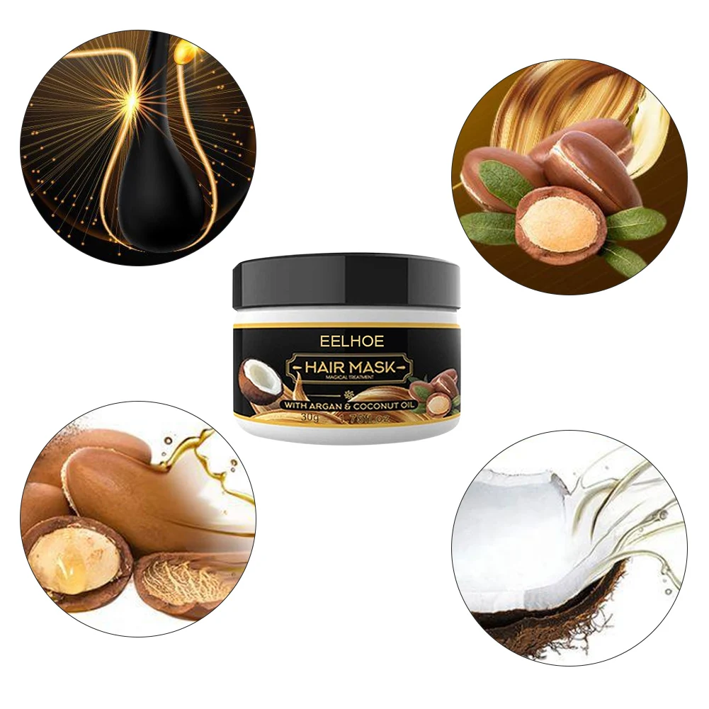 30g Coconut Oil Hair Care Mask Curly Lofting Cream Repairs Damaged Roots And Nourishes Scalp Treatments TSLM1 | Красота и здоровье