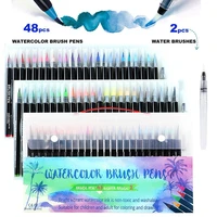 48 colors watercolor brush pens art marker pens for drawing coloring books manga calligraphy school supplies stationery