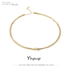 Женский Массивный воротник Yhpup, ожерелье из нержавеющей стали, очаровательное металлическое ожерелье, Ювелирное Украшение, новое ожерелье в подарок 2021