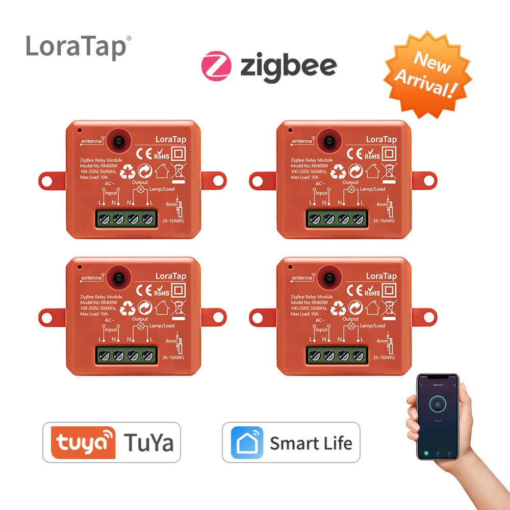 Tuya ZigBee 3.0 умный модуль розетки LoraTap