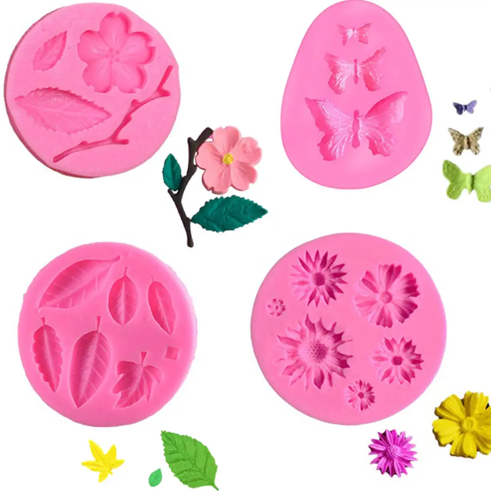 

4 Pcs Butterfly Mold Silicone Baking Accessories 3D DIY Sugar Craft Chocolate Cutter Mould Fondant Cake Decorating Tool