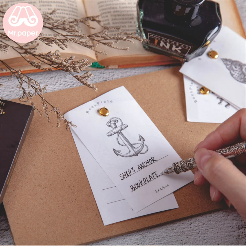 Mr.paper 60 шт./кор. винтажная бумажная книжная тарелка для скрапбукинга/журнального