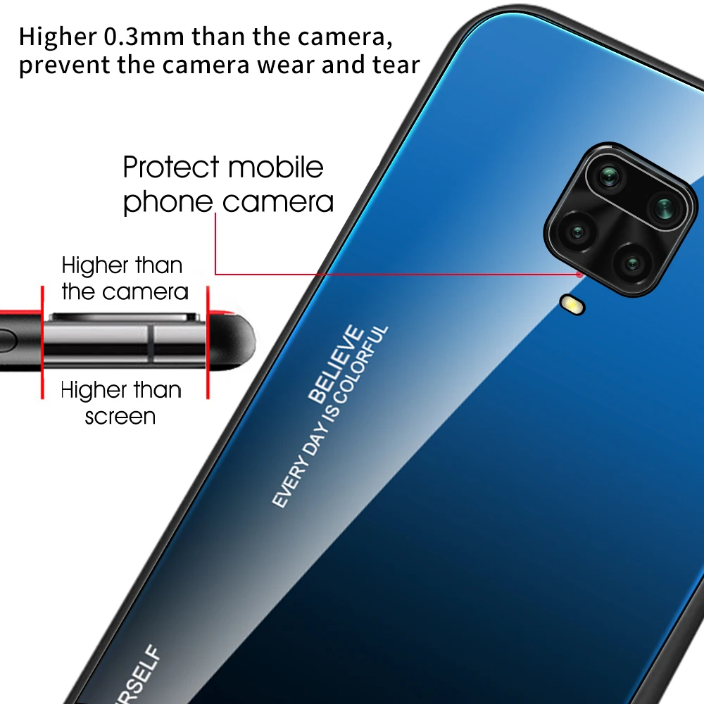 Градиентный чехол из закаленного стекла для Xiaomi Redmi Note 9 Pro 9S чехлы телефонов 8 7 8T 8A