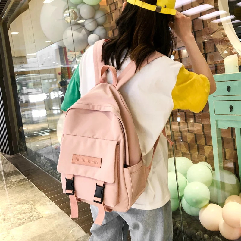 

Fashion Women Shoulder Bag Solid Color School Bag For Teenage Girl New Trend Female Backpack Casual Classical Women Backpack