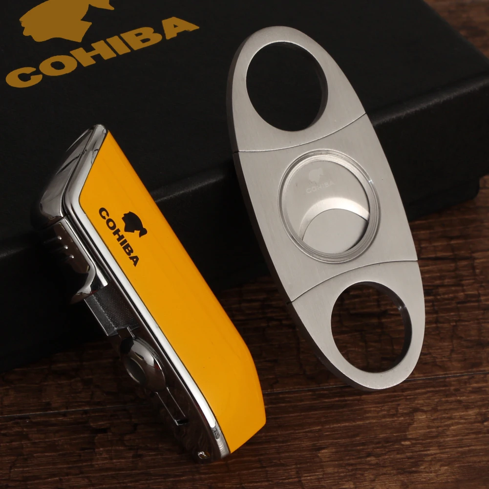 COHIBA резак для сигар Острые Ножницы из нержавеющей стали металлический бутановый