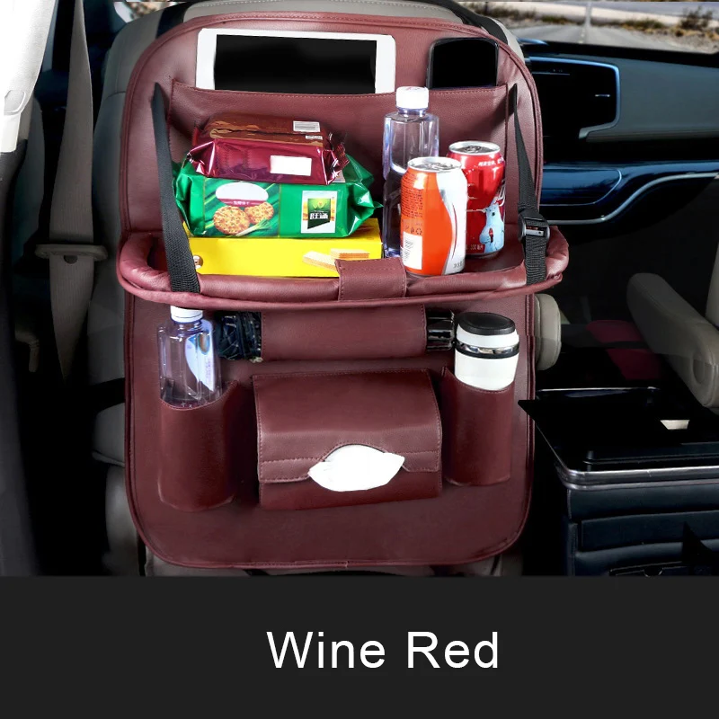 

Car Seat Back Organizer Storage Bag Travel Holder in Car Goods Universal PU Leather in Auto Back Seat Bag Protector Accessoires